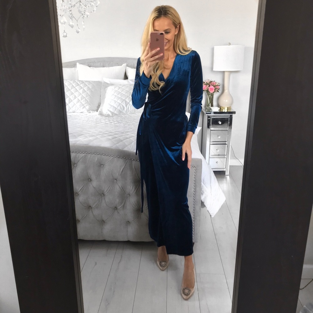Elegant Winter Long Sleeve Vintage Wrap Dress - Picture 6 of 8